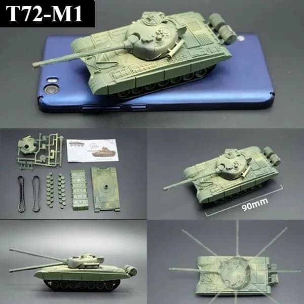 Миниатюрная Модель Танка В Масштабе 1:72, Пластик, Легко Собирается, Может Быть Раскрашена, Случайные Цвета