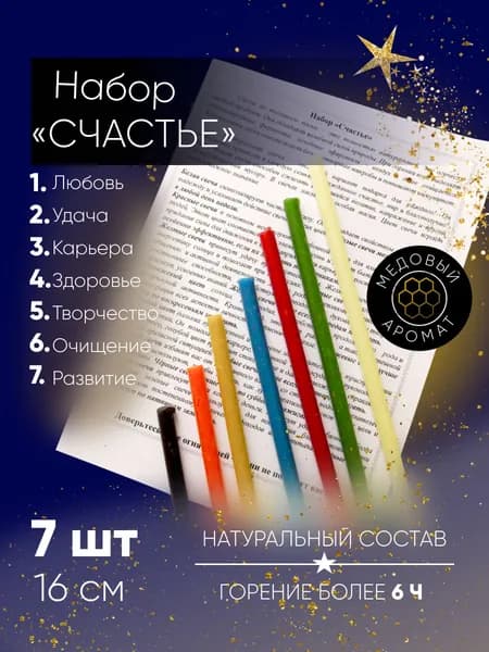 Магические свечи, 16 см х 0,5 см, 7 шт
