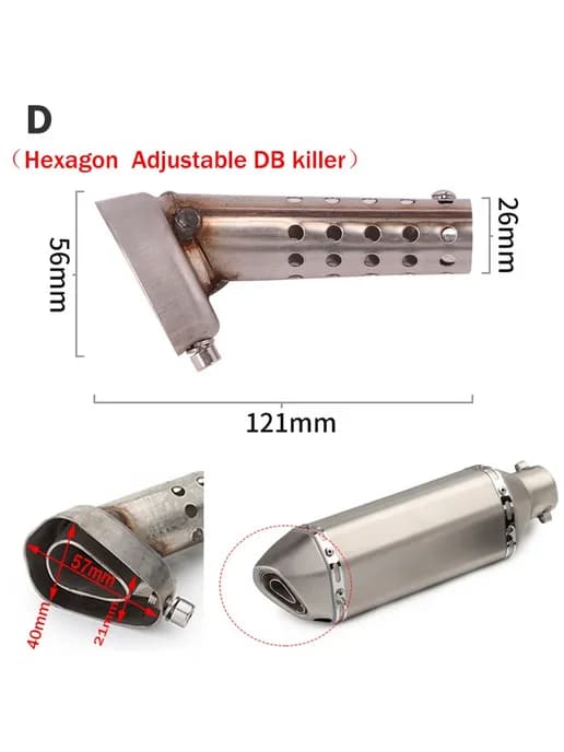 Мото глушитель Hexagon Adjustable DB Killer D Akra