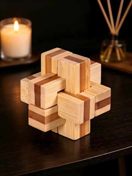 BESTSKY 3D головоломки из дерева для взрослых и детей, блоки для развития логики, 7 уникальных дизайнов.