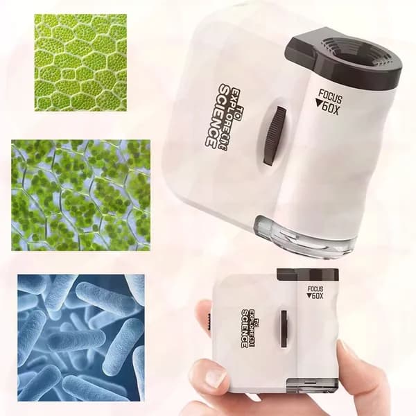арманный микроскоп MicroMini 60X с портативным УФ-микроскопом и светодиодным фонариком
