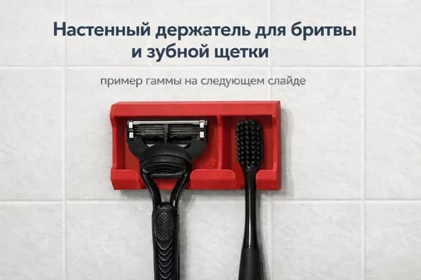 Компактный настенный держатель бритвы и зубной щетки цветовая гамма на выбор