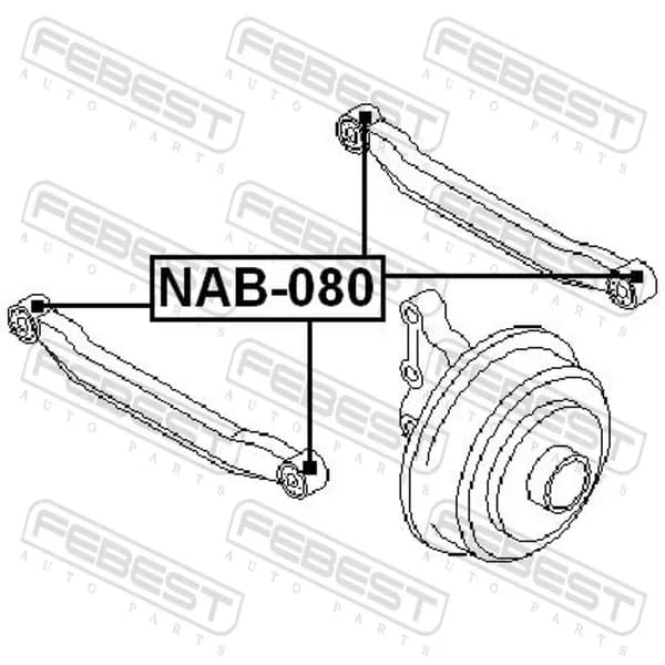 сайлентблок заднего поперечного рычага (FEBEST NAB-080)