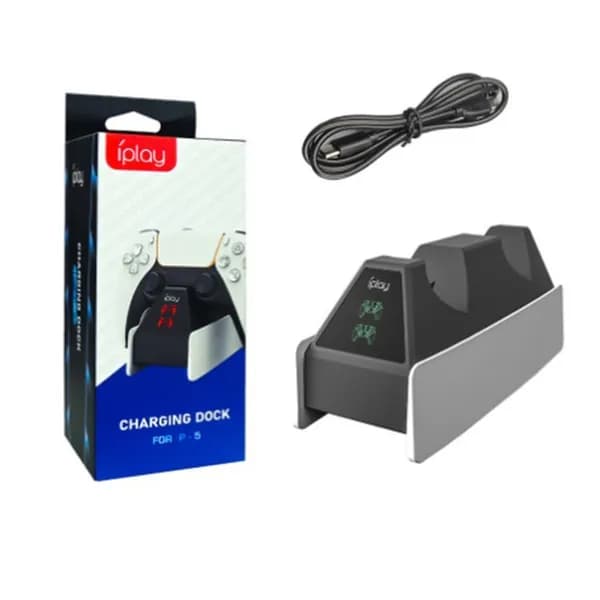 Зарядная станция для 2-х геймпадов Sony PlayStation 5 / DualSense док-станция / Зарядка для джойстиков PS5