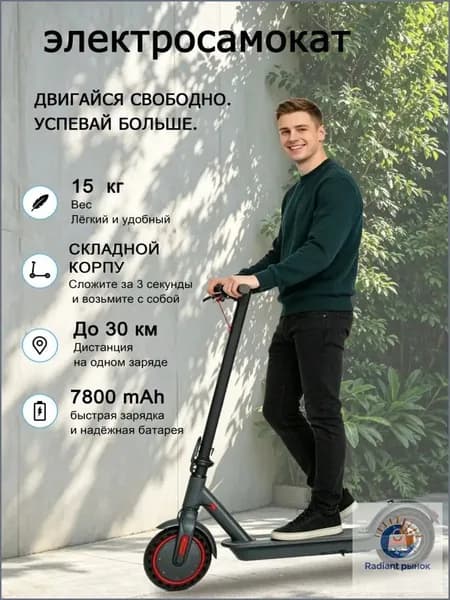 Электросамокат 019e958f204b78428f3e5b0a9e434f5b, черный матовый