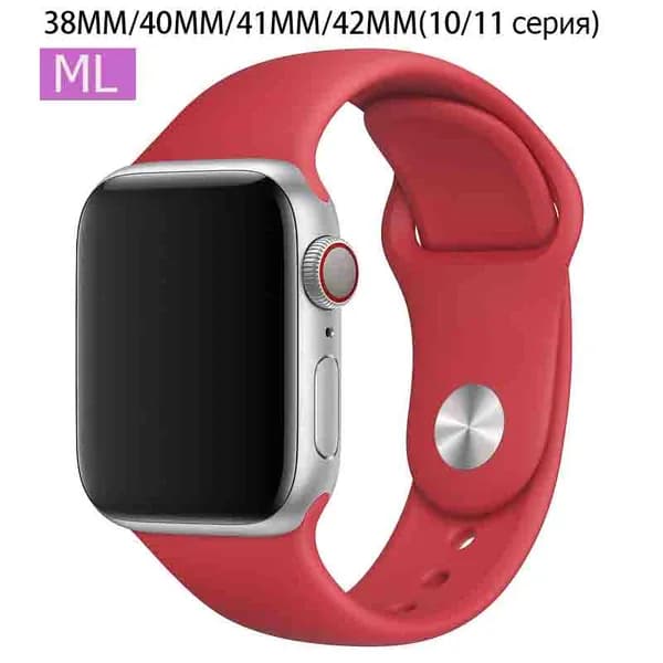 Силиконовый ремешок для Apple Watch 42 мм(S10)/38/40/41mm, размер ML series 1 2 3 4 5 6 7 8 9/SE(для эпл вотч)