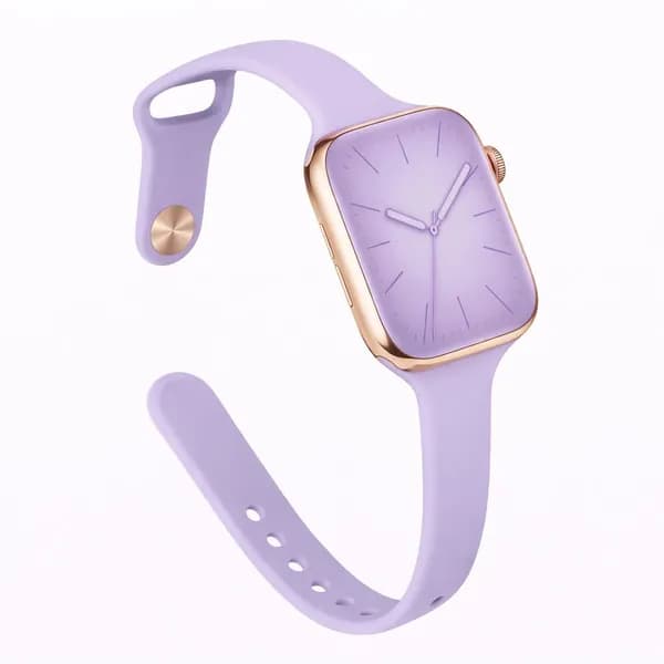 Узкий Ремешок для 44/45/46/49mm Apple Watch, цвет Лавандовый, силиконовый ремешок для умных часов Эпл Вотч