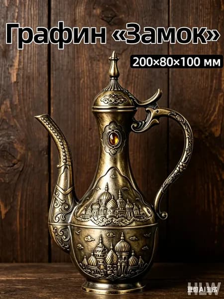 Винтажный бронзовый кувшин 20080100 мм, литой металлический сосуд, декоративный аксессуар для интерьера