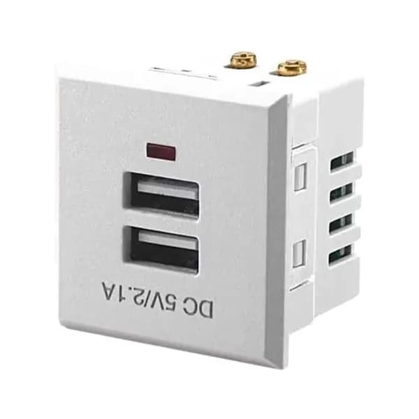 Модуль розетки питания 5V 2.1A, Белый