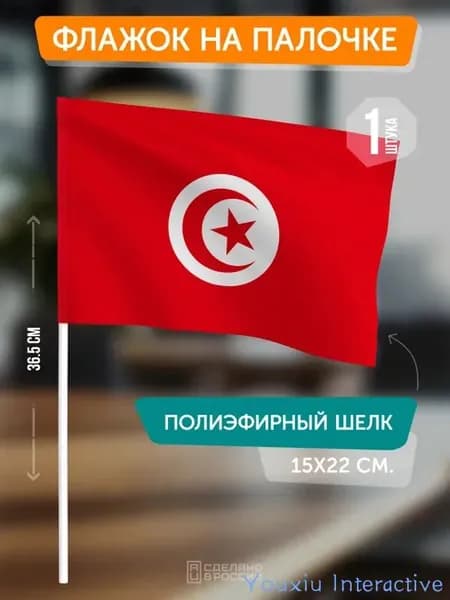 Флаг Туниса на палочке