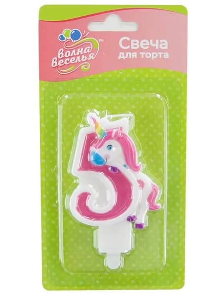 HIGH TECH Свечи для торта цифра 5, 9 см, 1 шт