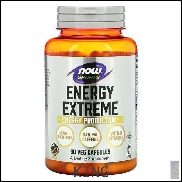 NOW Foods, Sports, Energy Extreme, препарат для поддержки физической и умственной активности, 90 растительных капсул KING