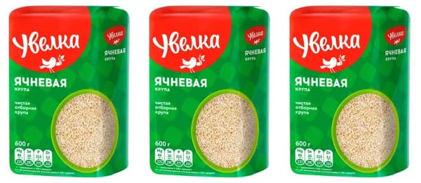 Увелка Крупа Ячневая, 600 г, 3 шт /