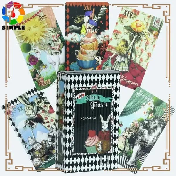Премиум карточная колода Таро Alice in Tarotland, Drink Me Edition, карманного формата