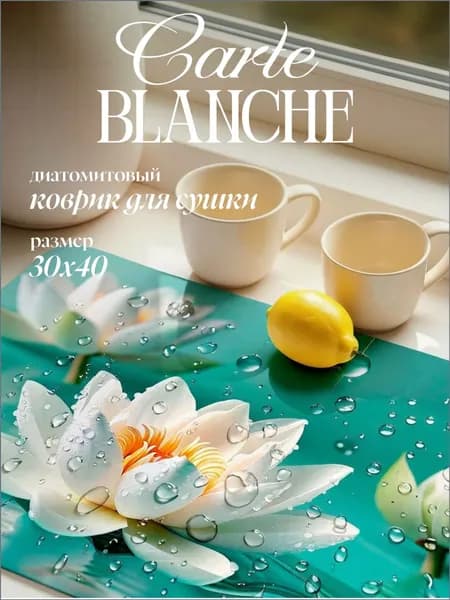 Carte Blanche Коврик для сушки посуды, 40 см х 30 см х 1 см, 1 шт