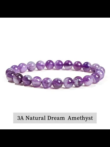 Браслет из аметиста 6 мм, фиолетовый, Dream Amethyst