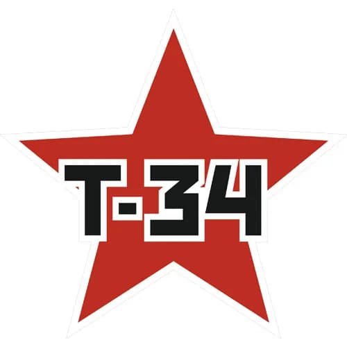 Наклейка Т-34 со звездой