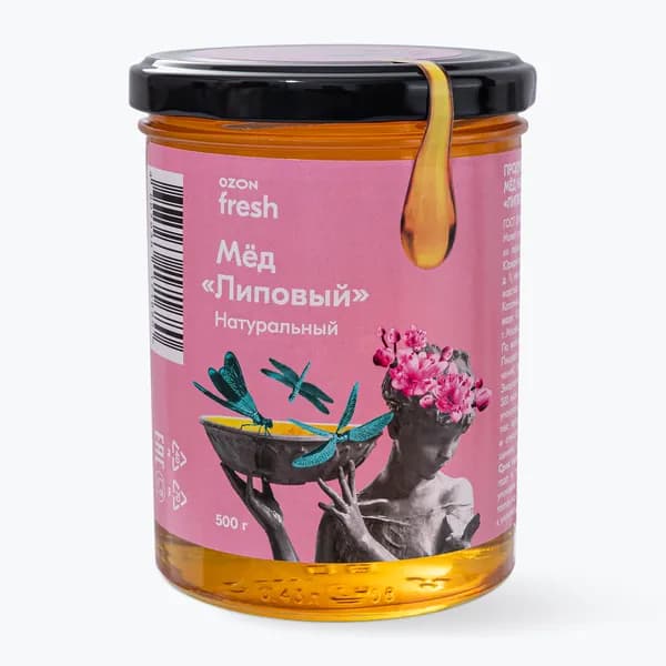 Мед Липовый Ozon fresh, натуральный, 500 г