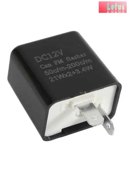 Мигающее реле 2-контактное, 12V , регулируемая частота 50 200 имп/мин / для светодиодных поворотников мотоцикла.