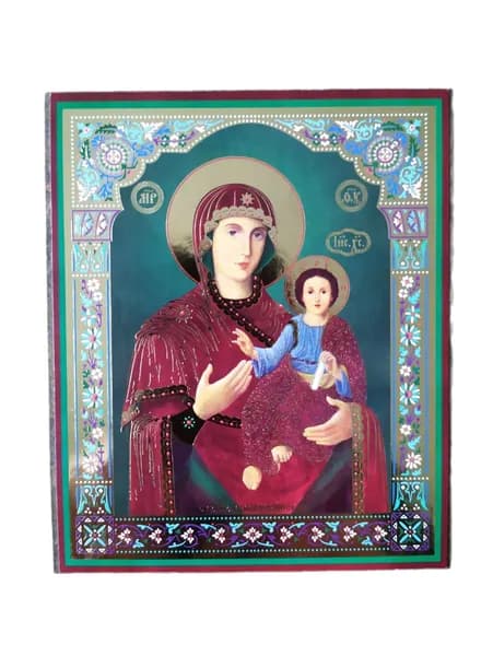 Икона Смоленской БМ на оргалите с молитвой,10х12