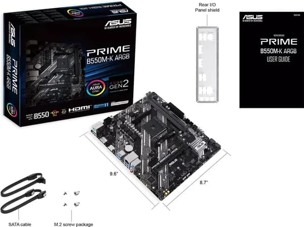 ASUS PRIME B550M-K ARGB, AM4, DDR4, Материнская плата