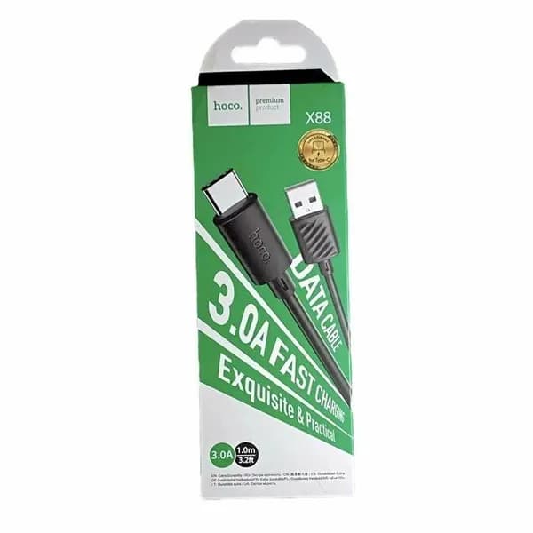 hoco Кабель для мобильных устройств USB 2.0 Type-A/USB Type-C, 1 м, черный