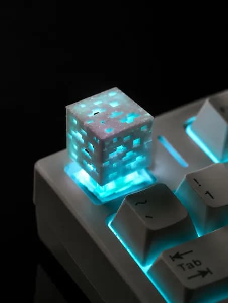 Кейкап для механической клавиатуры Minecraft руда, светящийся колпачок для RGB подсветки, 1 шт