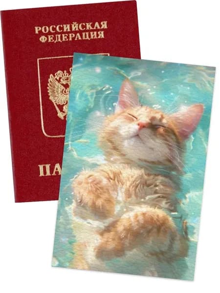 обложка на паспорт с котом