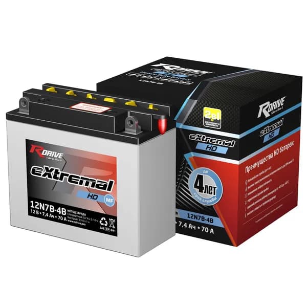 Мото Аккумулятор RDrive eXtremal HD 12N7B-4B