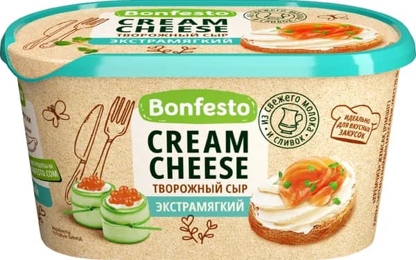Сыр BONFESTO творожный Кремчиз 70% без змж, 400г