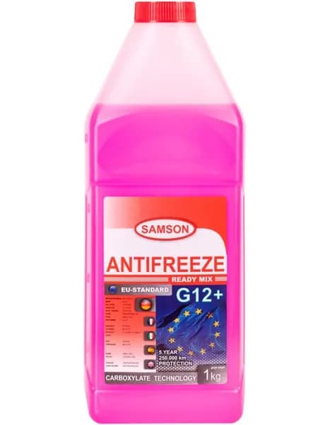 Антифриз готовый раствор eu-standard g12 long life красный -37 c 1кг SAMSON 802026