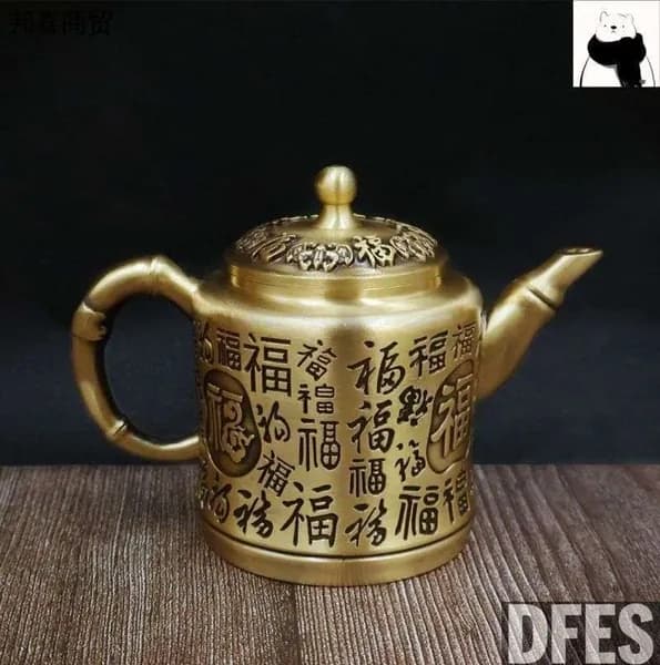 Чайник винтажный , Коллекционный чайник , бронзовый