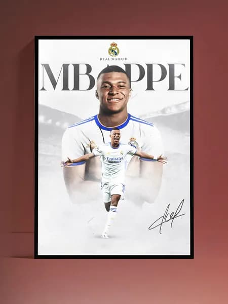 Стильный постер Килиан Мбаппе / Kylian Mbapp без рамы (29,7х42см