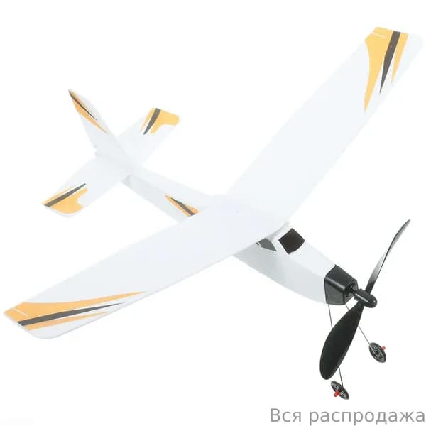 Модель самолёта с резиновым мотором из эпс, оранжевая, для детей, набор для сборки