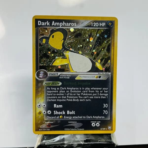 Портативные карты PKM T Настройка и прокси высококачественной фольги Dark Ampharos Team Rocket Returns (TR) #2