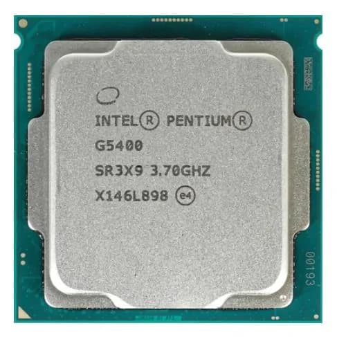 Процессор INTEL Pentium Gold G5400 (CM8068403360112S R3X9) OEM - LGA 1151v2, 2 х 3,7 ГГц, L2 - 512 КБ, L3 - 4 МБ, DDR4 - 2400 МГц, Intel HD Graphics 610, TDP 58 Вт