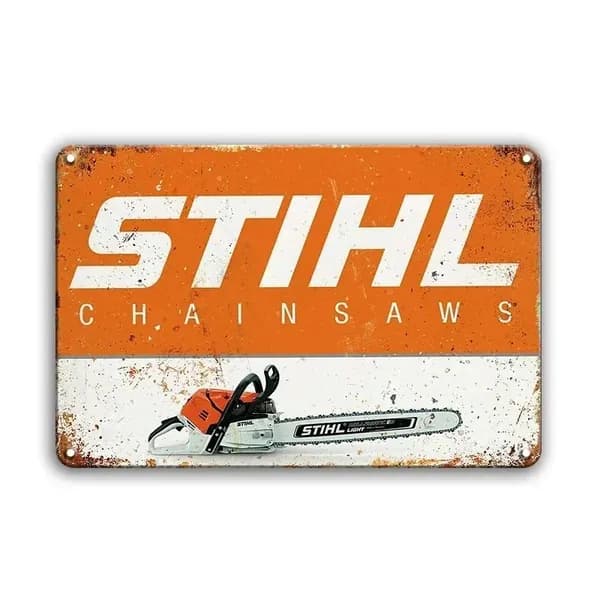 Ретро-табличка из металла с логотипом Stihl, винтажная декоративная пластина для мужской берлоги, дома, бара, кафе, гаража, мастерской, клуба, украшение для стен.