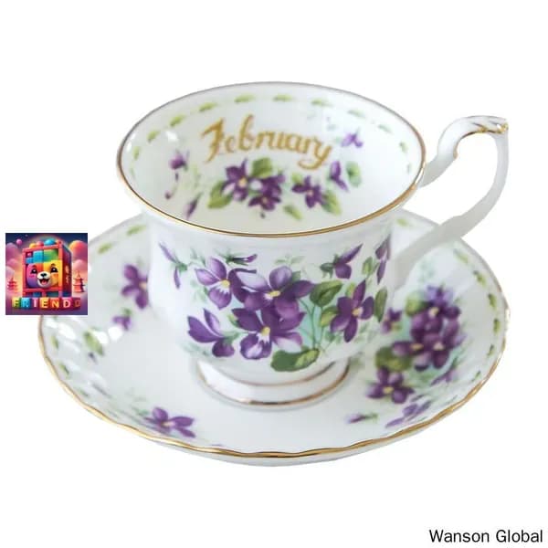 Чайная пара Royal Albert. Серия "Цветок месяца". Англия. Костяной фарфор. Клеймо 70-е гг. Сузуран в мае