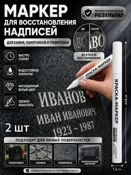 Маркер Лаковый, толщина: 2.5 мм, 2 шт.для каллиграфии, для выделения текста