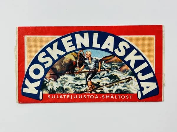 Этикетка - Koskenlaskija. Valio. Финский сыр Эмменталь. 250 g.