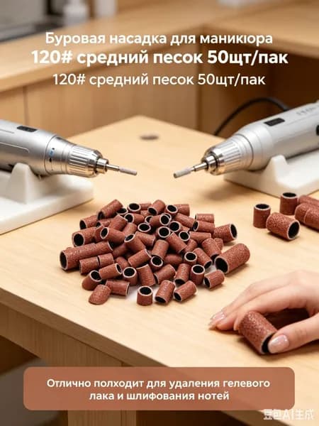 Фреза для аппаратного маникюра,50 шлифовальных кругов для маникюра в упаковке