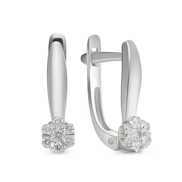 Серьги женские с бриллиантами из белого золота 585 пробы 585GOLD