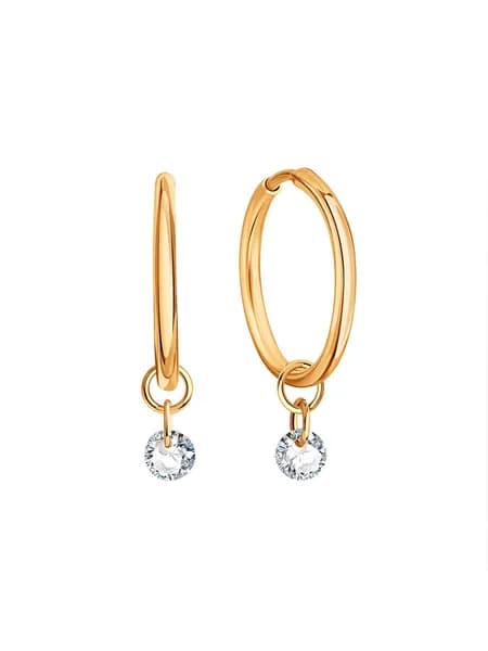 Серьги женские серебряные 925 пробы с фианитами, KARATOV