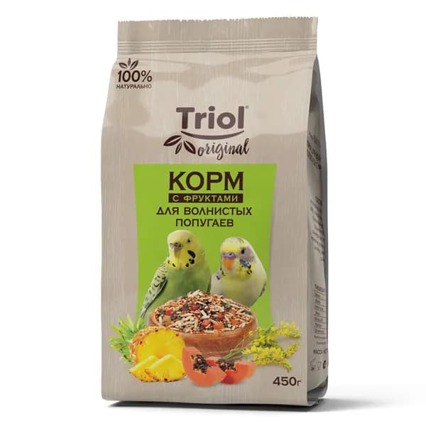Корм сухой для волнистых попугаев с фруктами TRiOL original 450г