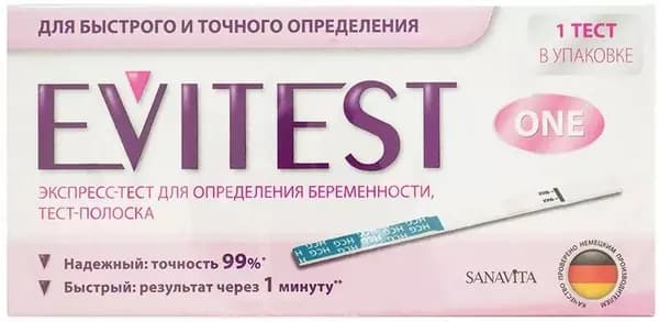 Evitest  Тест для определения беременности evitest one 1 шт.