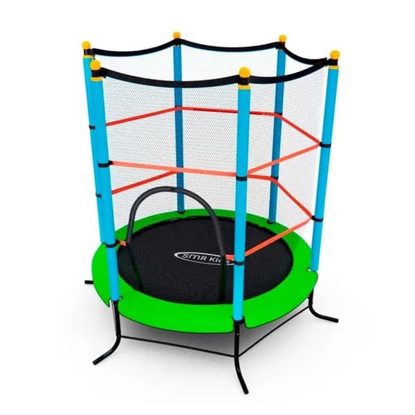 Батут каркасный детский DFC SMRKIDS 55" GREEN, с внутренней защитной сеткой, уличный, для дома, дачи, детский манеж, диаметр 140 см, до 45кг