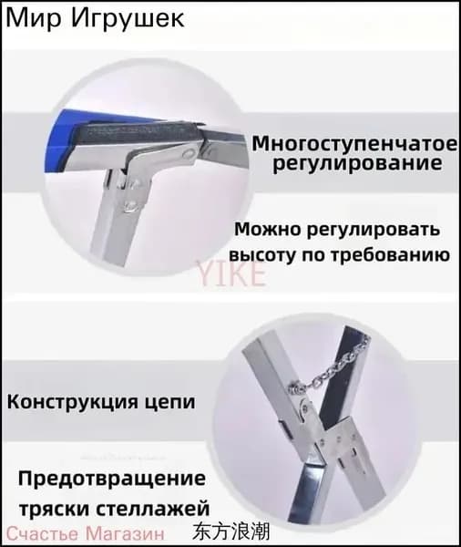 Складной уличный стол 200x70x70 см с утолщением, практичный синий