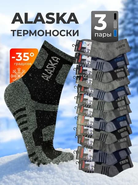 Носки Аляска мужские мужские зимние, 3 пары