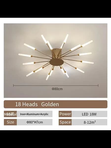 Потолочный светильник LED черный или золотой 12 голов Gold 1