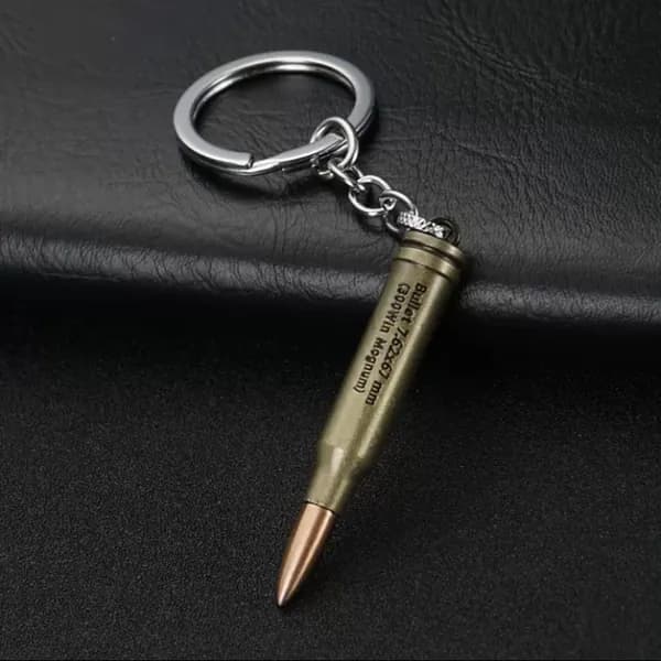 Брелок Металлический брелок Бронзовая пуля 7.62cm